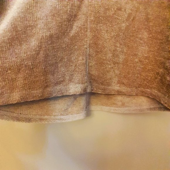 Sz S-M VELVET SOFT Blanket cozy SOFT WORKS Tan Cowl Neck Sweater - Picture 5 of 7